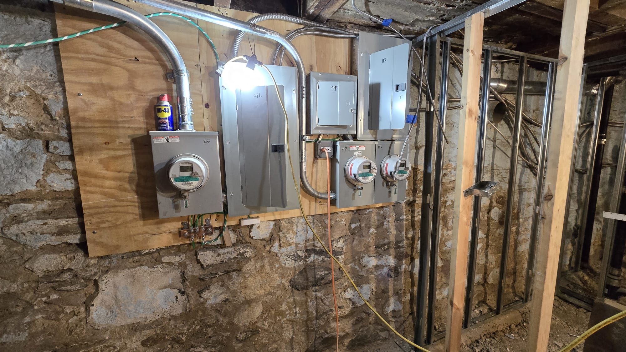 Basement Electrical Meters & Sub-Panel